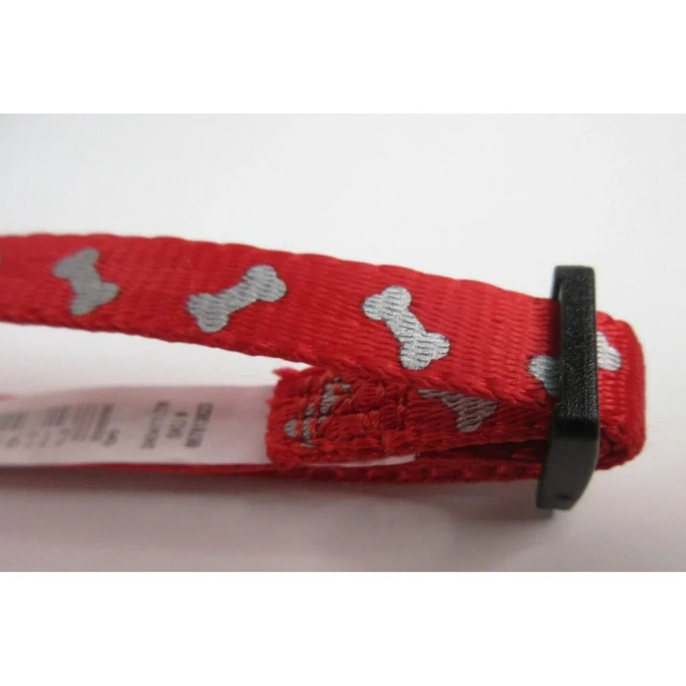 Vibrant Life Dog Collar Small Red Reflective Adjustable Polyester 8